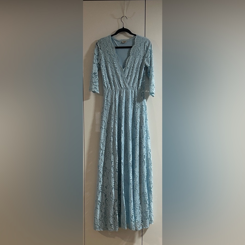 Blush fashion Light Blue Lace Dress